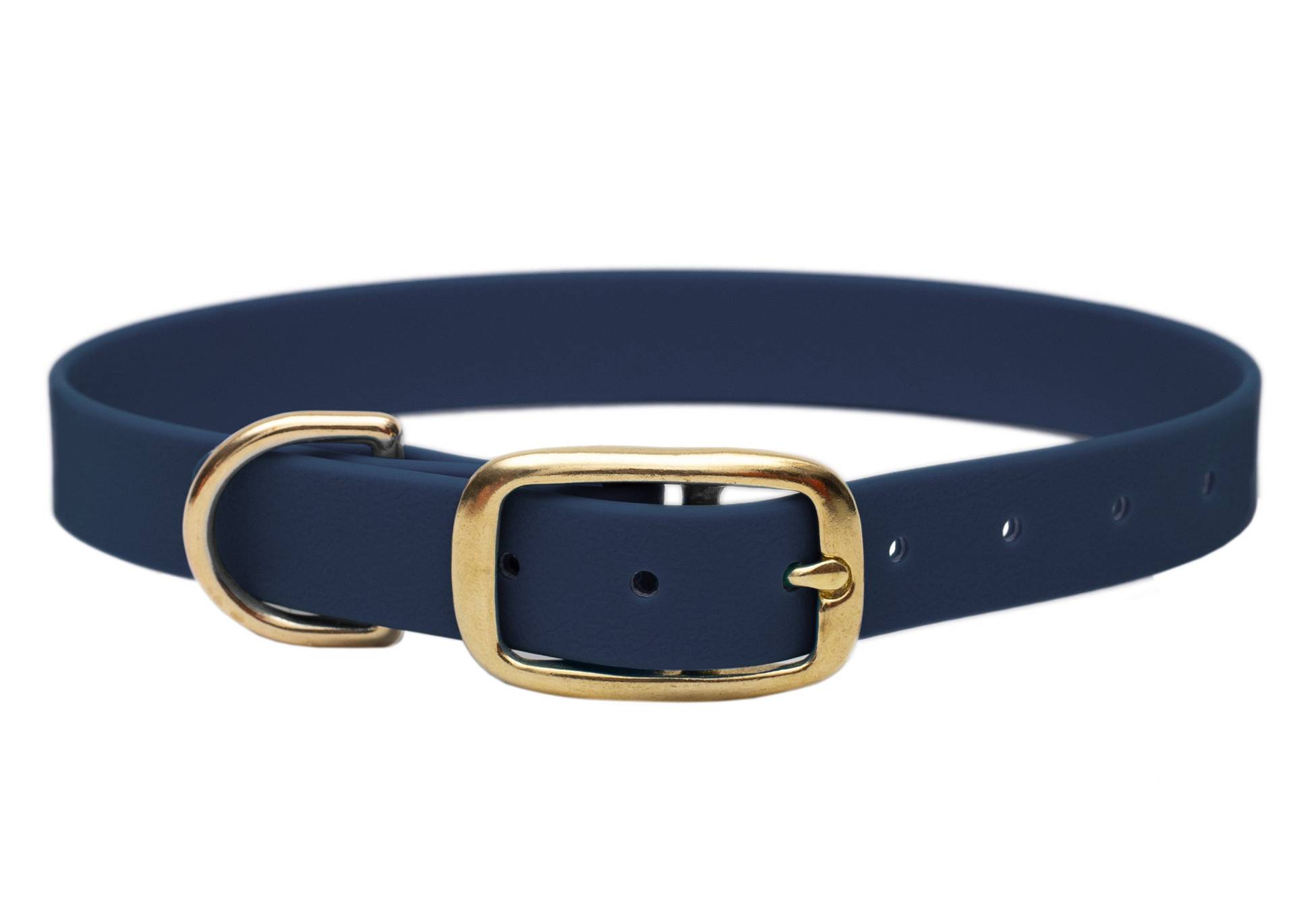 Biothane Halsband Dark Blue L (39-49cm) / 16mm / Gold von EMMY&PEPE