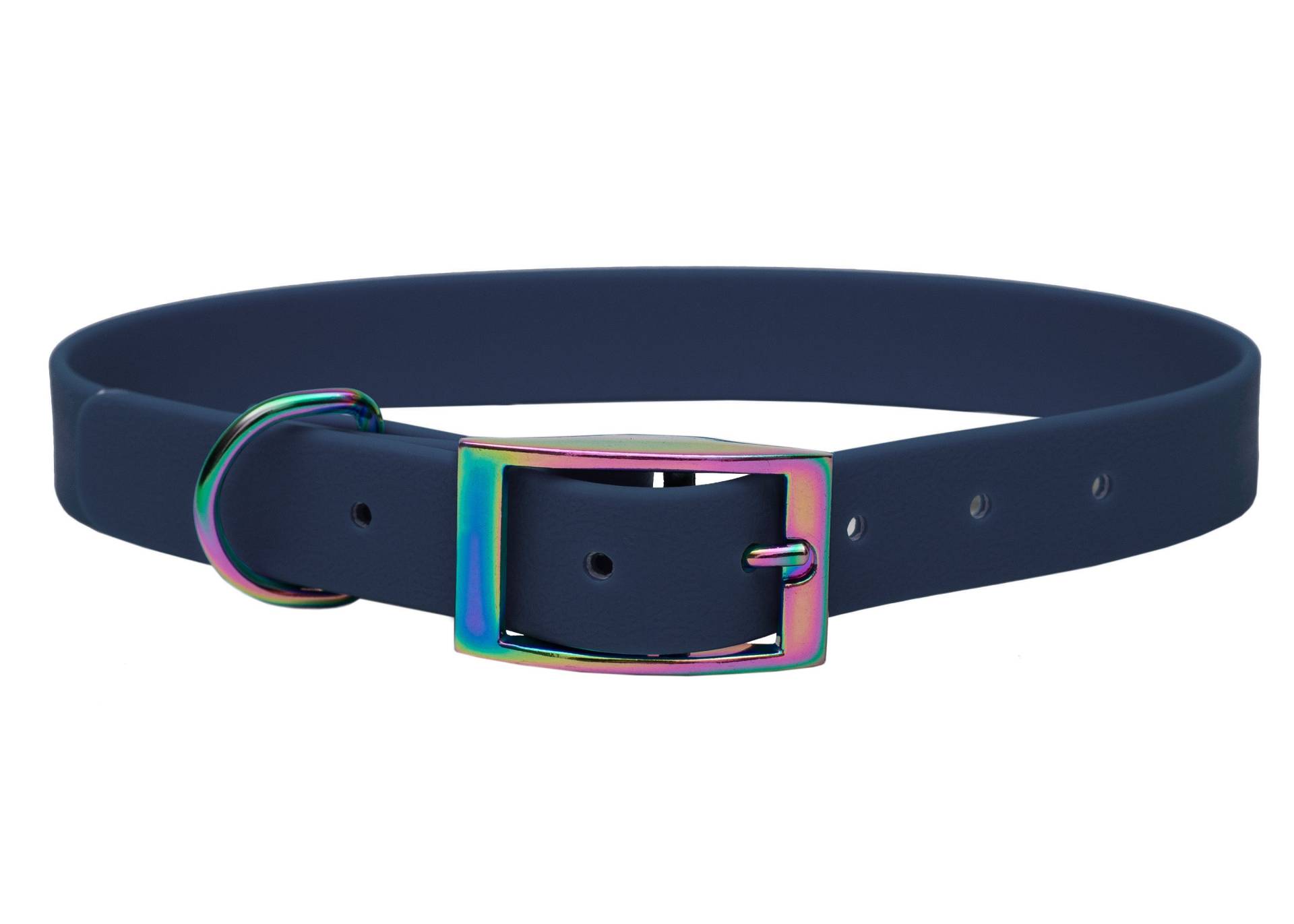Biothane Halsband Dark Blue M (33-40cm) / 16mm / Regenbogen von EMMY&PEPE