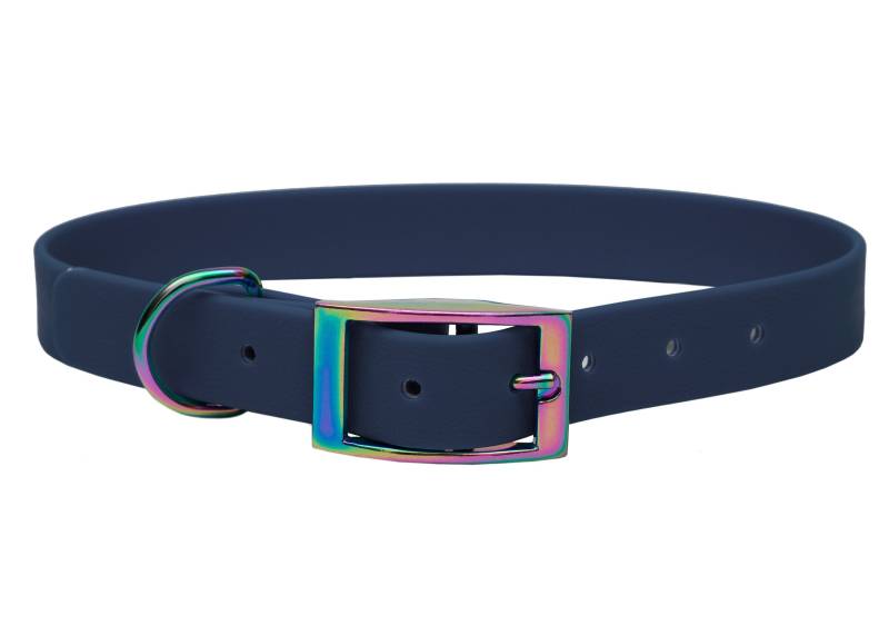 Biothane Halsband Dark Blue M (33-40cm) / 16mm / Regenbogen von EMMY&PEPE