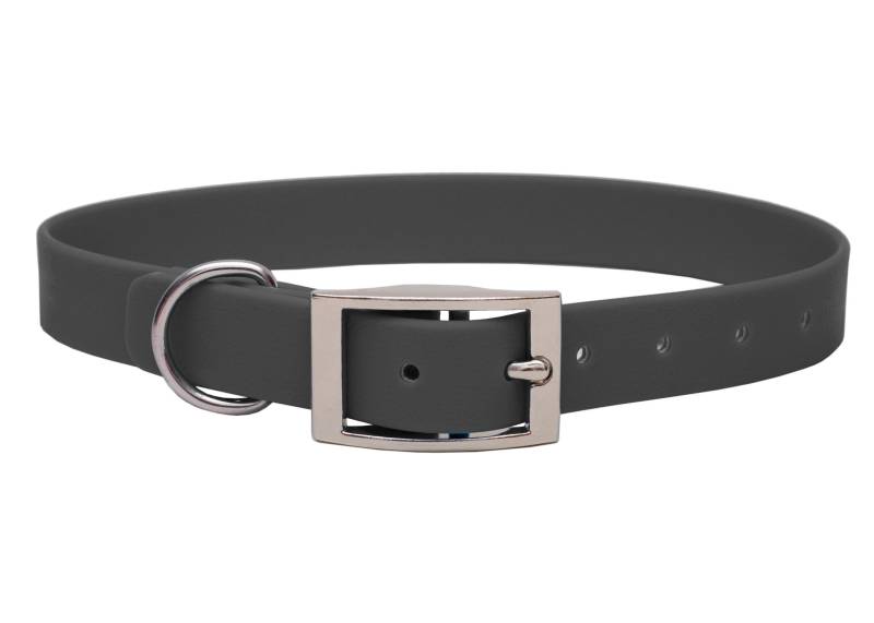 Biothane Halsband Grau M (33-40cm) / 20mm / Silber von EMMY&PEPE