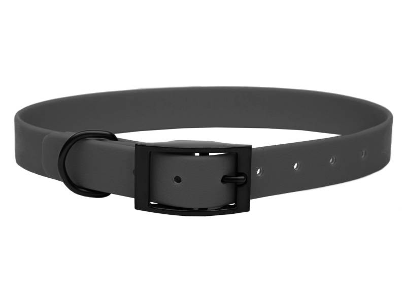 Biothane Halsband Grau XXL (59-69cm) / 25mm / Schwarz von EMMY&PEPE