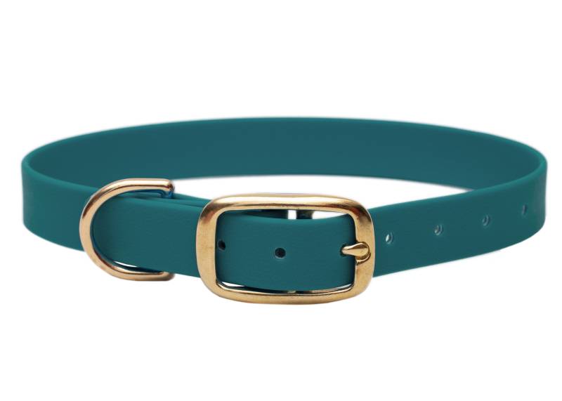 Biothane Halsband Green S (25-33cm) / 25mm / Gold von EMMY&PEPE
