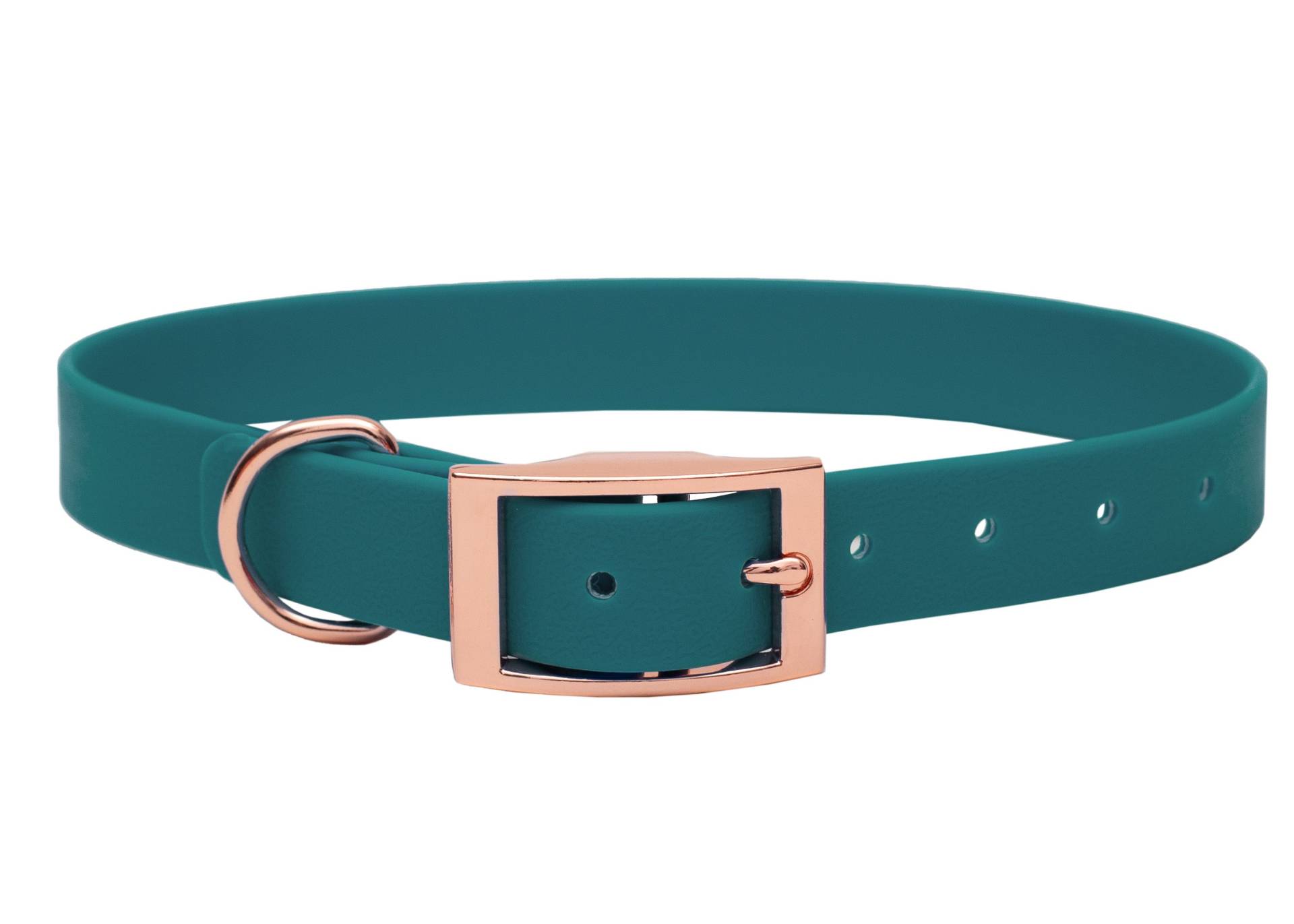 Biothane Halsband Green XXL (59-69cm) / 25mm / Rosegold von EMMY&PEPE