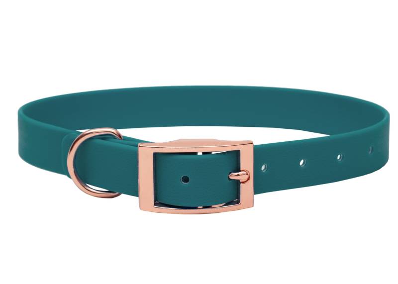 Biothane Halsband Green XXL (59-69cm) / 25mm / Rosegold von EMMY&PEPE