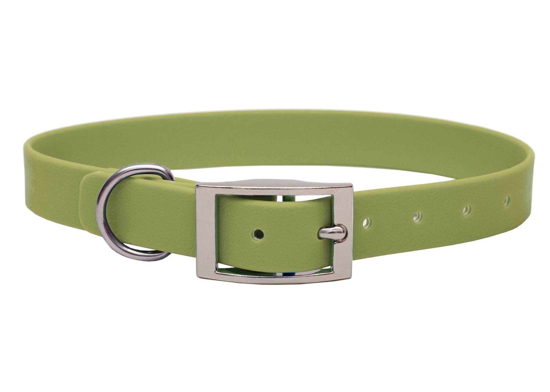 Biothane Halsband Khaki S (25-33cm) / 25mm / Silber von EMMY&PEPE