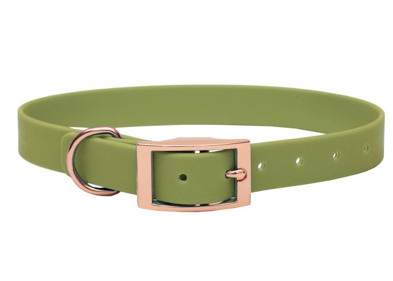 Biothane Halsband Khaki XL (49-59cm) / 16mm / Rosegold von EMMY&PEPE