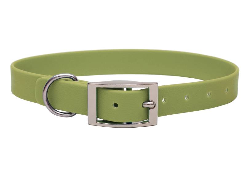 Biothane Halsband Khaki XXL (59-69cm) / 25mm / Silber von EMMY&PEPE