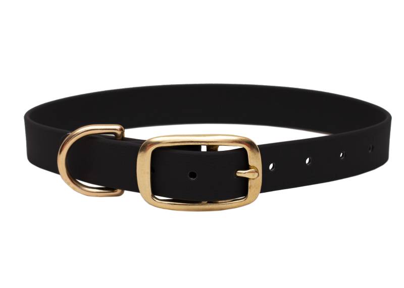 Biothane Halsband Schwarz XL (49-59cm) / Gold von EMMY&PEPE