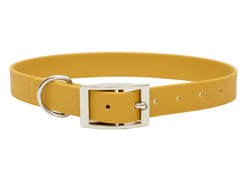Biothane Halsband Sonnengelb L (39-49cm) / Silber von EMMY&PEPE