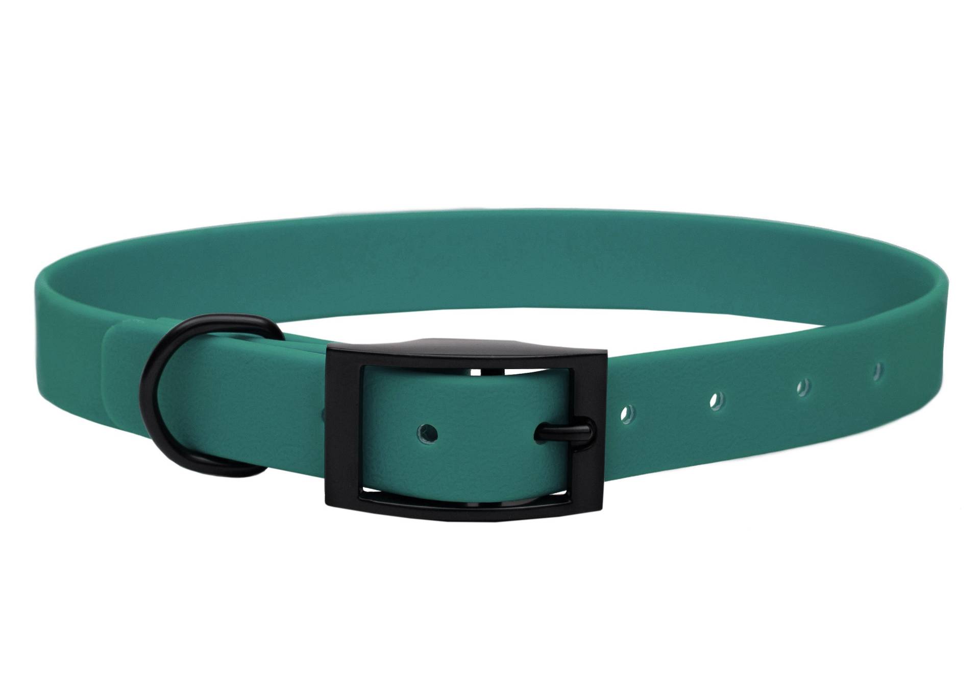 Biothane Halsband Waldgrün L (39-49cm) / 16mm / Schwarz von EMMY&PEPE