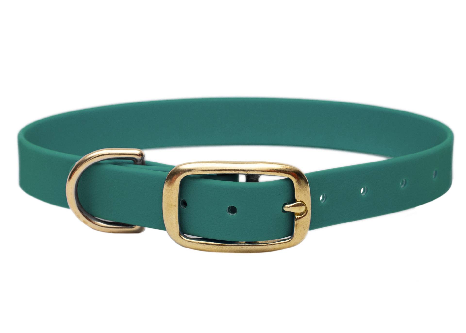 Biothane Halsband Waldgrün XL (49-59cm) / 25mm / Gold von EMMY&PEPE