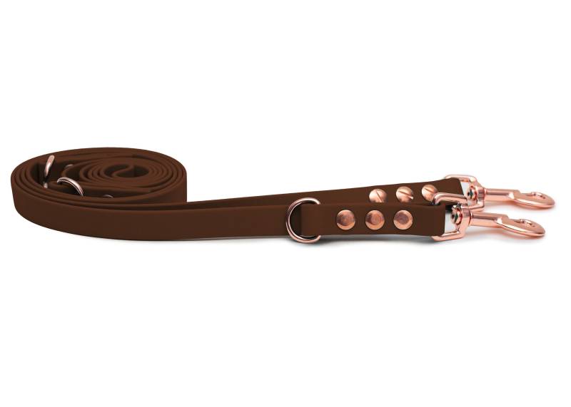 Biothaneleine Braun 16mm / 3m / Bolzenkarabiner Rosegold Biothaneleine Braun 16mm / 3m / Bolzenkarabiner Rosegold von EMMY&PEPE