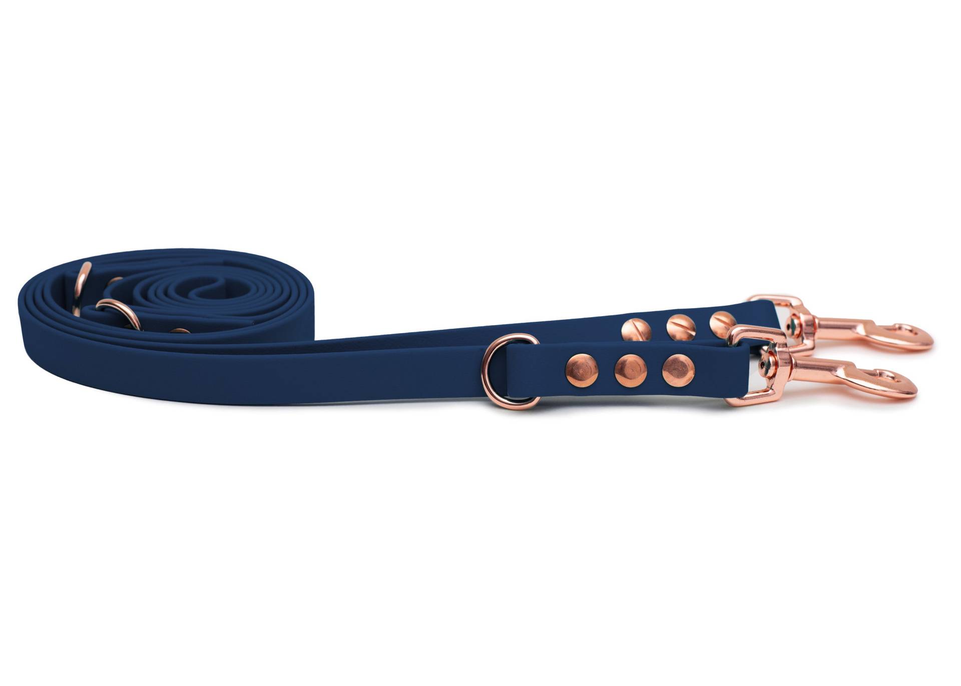 Biothaneleine Dark Blue 16mm / 2.50m / Bolzenkarabiner Rosegold von EMMY&PEPE