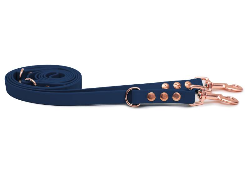 Biothaneleine Dark Blue 16mm / 2.50m / Bolzenkarabiner Rosegold Biothaneleine Dark Blue 16mm / 2.50m / Bolzenkarabiner Rosegold von EMMY&PEPE