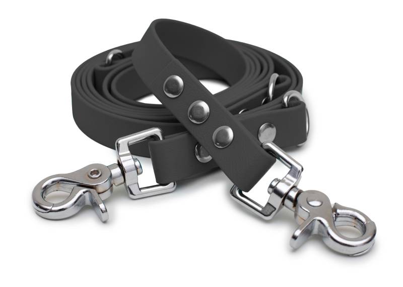 Biothaneleine Grau 20mm / Schwarz von EMMY&PEPE