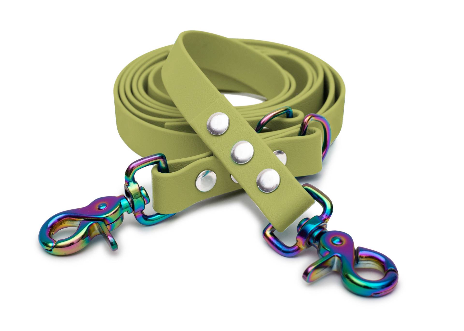 Biothaneleine Khaki 20mm / 2m / Scherenkarabiner Regenbogen Biothaneleine Khaki 20mm / 2m / Scherenkarabiner Regenbogen von EMMY&PEPE