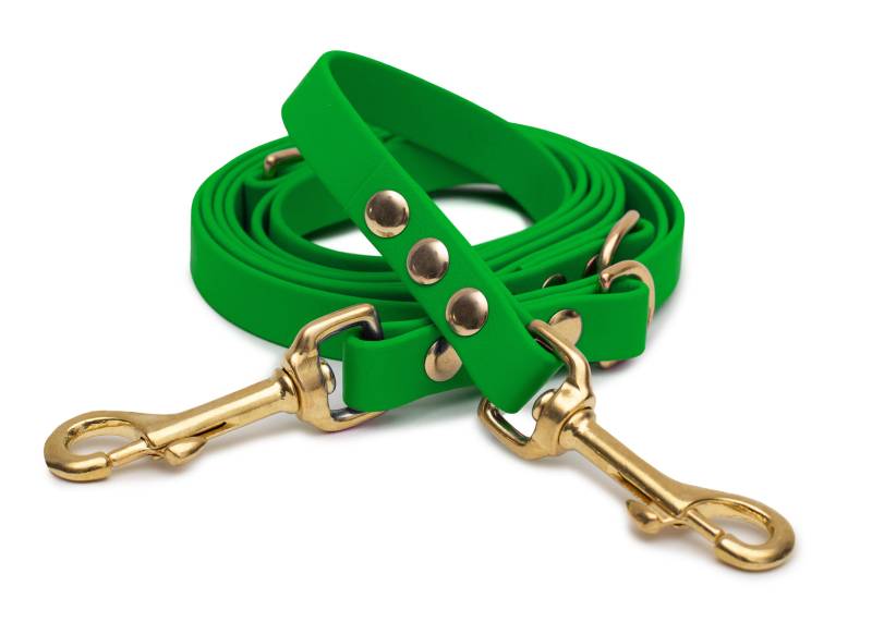Biothaneleine Olive 25mm / 3m / Bolzenkarabiner Gold von EMMY&PEPE