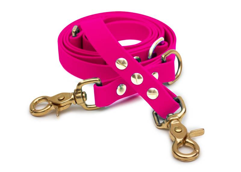 Biothaneleine Pink 20mm / 2.50m / Scherenkarabiner Gold Biothaneleine Pink 20mm / 2.50m / Scherenkarabiner Gold von EMMY&PEPE