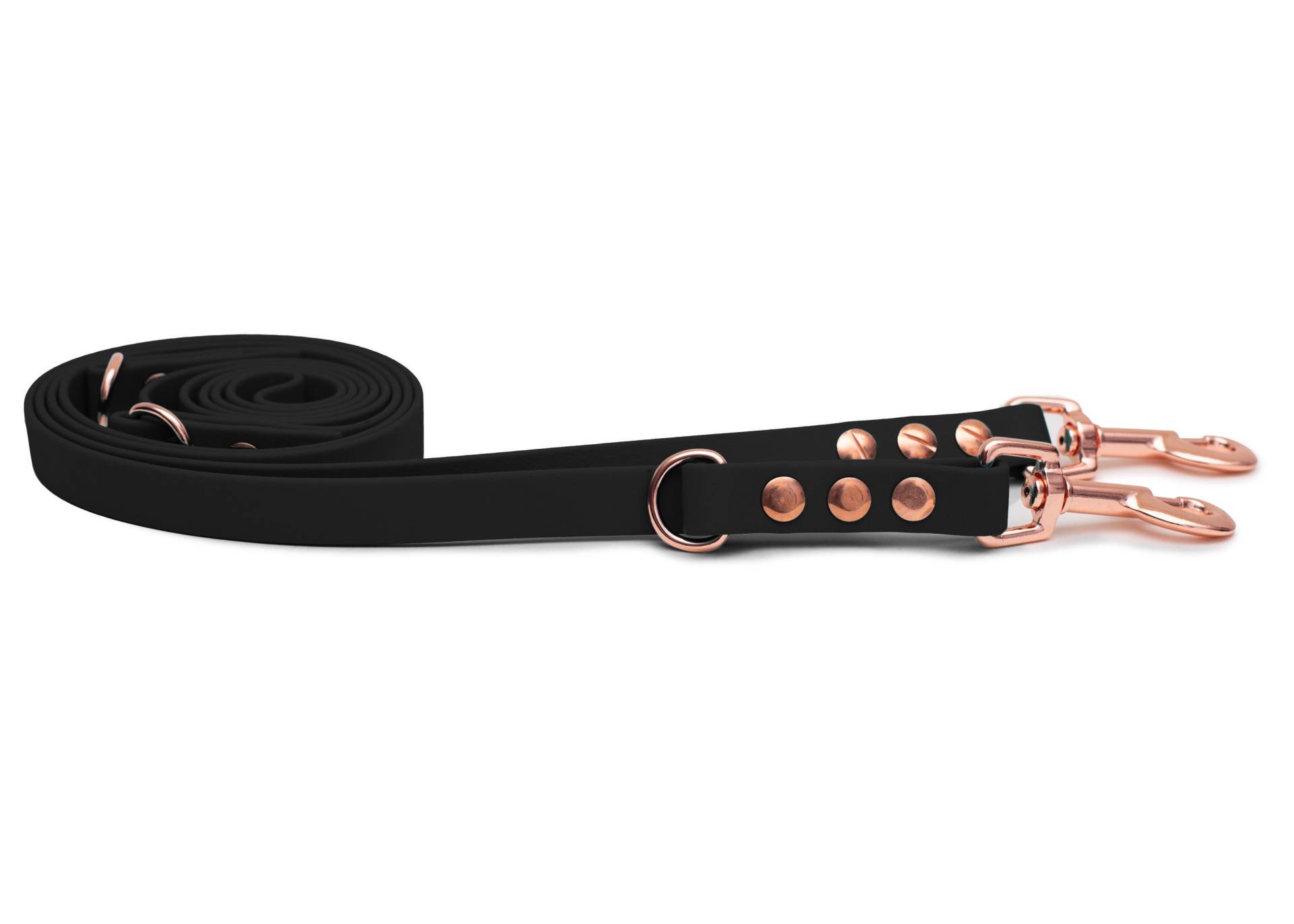 Biothaneleine Schwarz 25mm / 1.20m / Bolzenkarabiner Rosegold Biothaneleine Schwarz 25mm / 1.20m / Bolzenkarabiner Rosegold von EMMY&PEPE