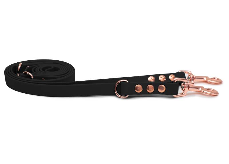 Biothaneleine Schwarz 25mm / 1.20m / Bolzenkarabiner Rosegold Biothaneleine Schwarz 25mm / 1.20m / Bolzenkarabiner Rosegold von EMMY&PEPE