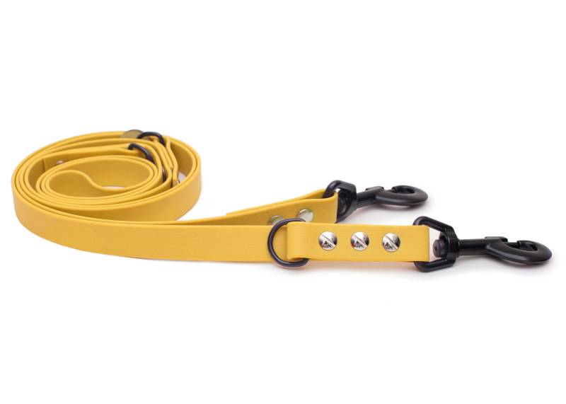 Biothaneleine Sonnengelb 25mm / 2m / Bolzenkarabiner Schwarz Biothaneleine Sonnengelb 25mm / 2m / Bolzenkarabiner Schwarz von EMMY&PEPE