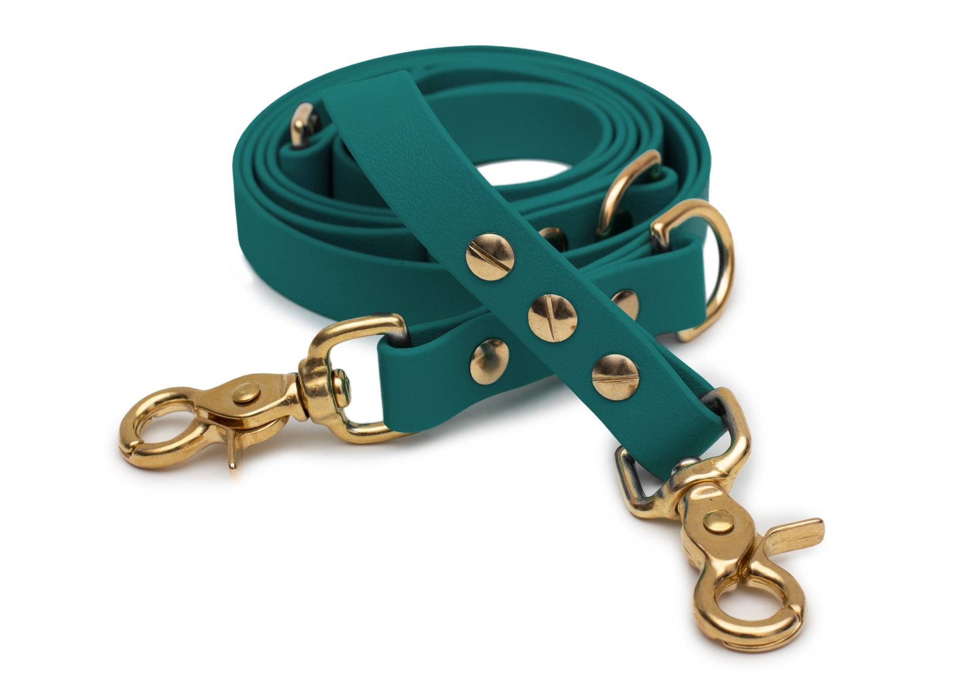 Biothaneleine Waldgrün 20mm / 2m / Scherenkarabiner Gold Biothaneleine Waldgrün 20mm / 2m / Scherenkarabiner Gold von EMMY&PEPE
