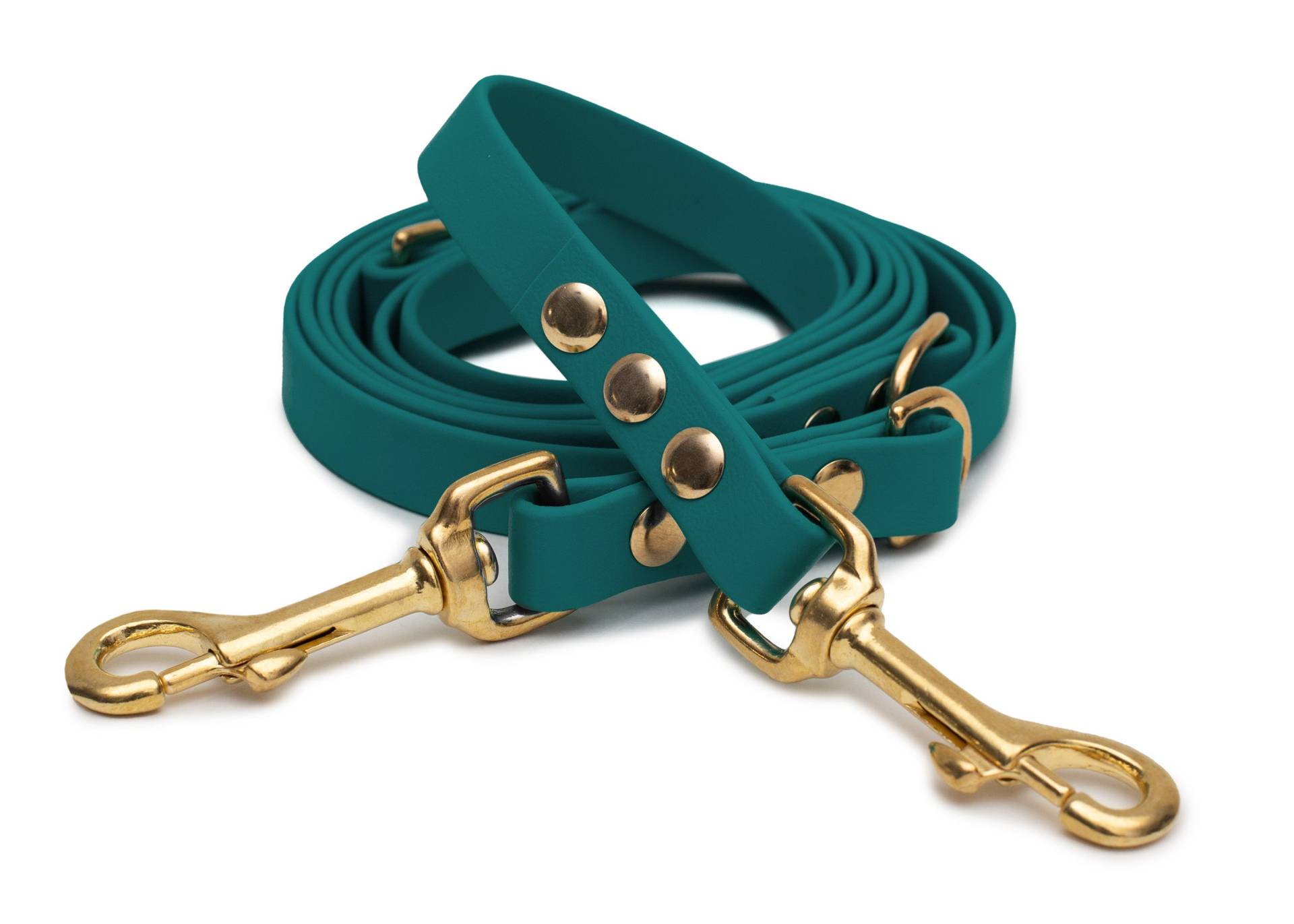 Biothaneleine Waldgrün 25mm / 3m / Bolzenkarabiner Gold von EMMY&PEPE