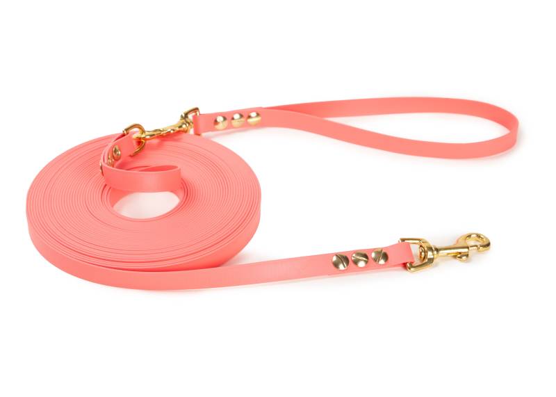 Schleppleine Super Flex Apricot - Hunde bis 15kg Gold / 5m / Mit abnehmbarer Handschlaufe von EMMY&PEPE