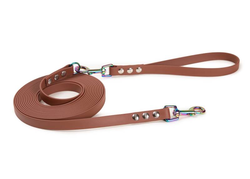 Schleppleine Super Flex Braun - Hunde bis 15kg Regenbogen / 10m / Mit Handschlaufe von EMMY&PEPE