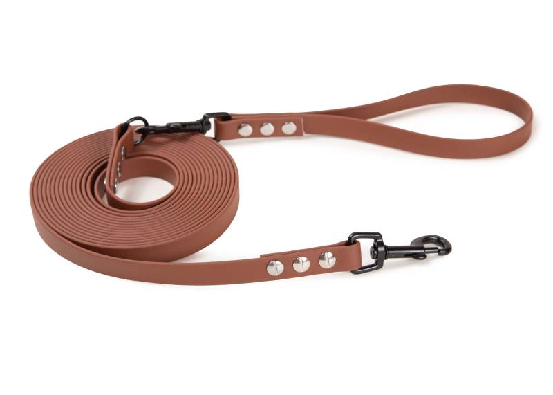 Schleppleine Super Flex Braun - Hunde bis 15kg Schwarz / 15m / Mit abnehmbarer Handschlaufe von EMMY&PEPE