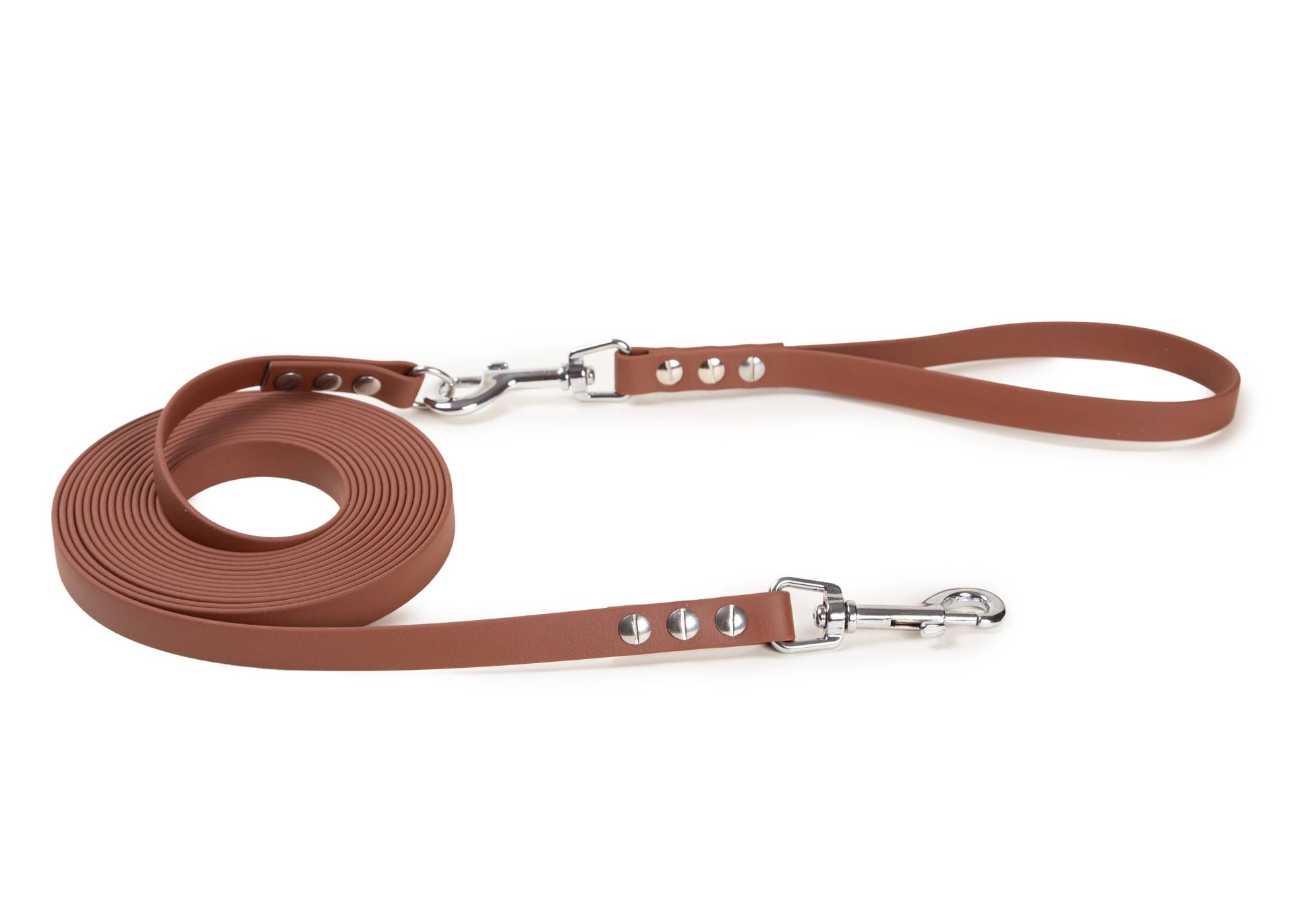 Schleppleine Super Flex Braun - Hunde bis 15kg Silber / 5m / Mit Handschlaufe Schleppleine Super Flex Braun - Hunde bis 15kg Silber / 5m / Mit Handschlaufe von EMMY&PEPE