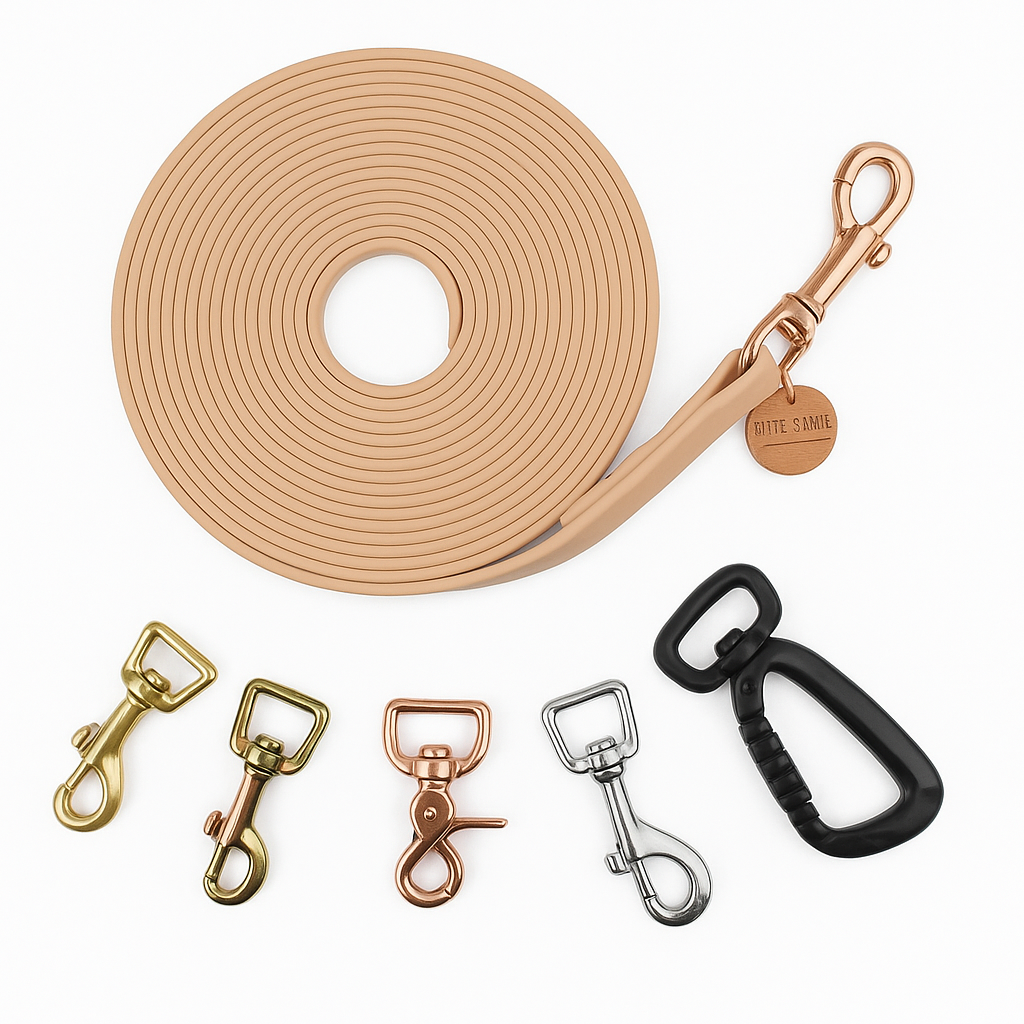 Schleppleine Superflex Nude - Hunde bis 15kg 5m-Bolzenkarabiner Rainbow-abnehmbare Handschlaufe Schleppleine Superflex Nude - Hunde bis 15kg 5m-Bolzenkarabiner Rainbow-abnehmbare Handschlaufe von EMMY&PEPE