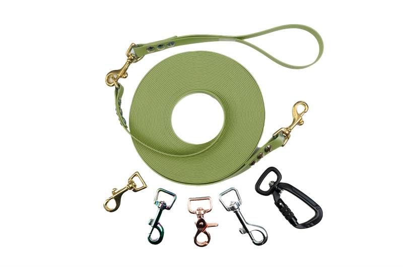 Schleppleine mit abnehmbarer Handschlaufe Khaki 10m / 16mm / Rosegold Schleppleine mit abnehmbarer Handschlaufe Khaki 10m / 16mm / Rosegold von EMMY&PEPE