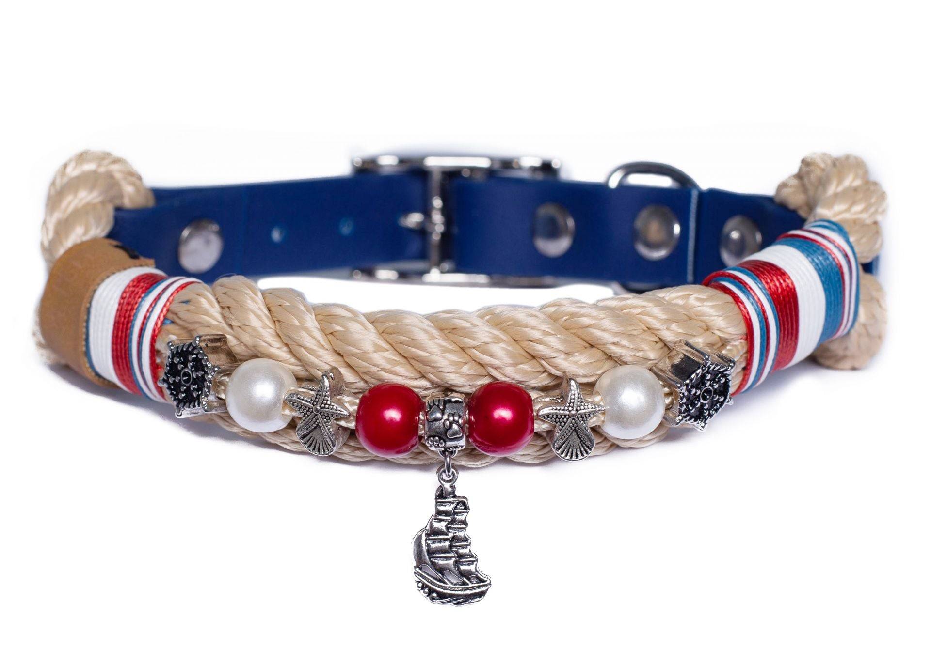 Tauhalsband mit Perlen Atlantik S (25-33cm) von EMMY&PEPE