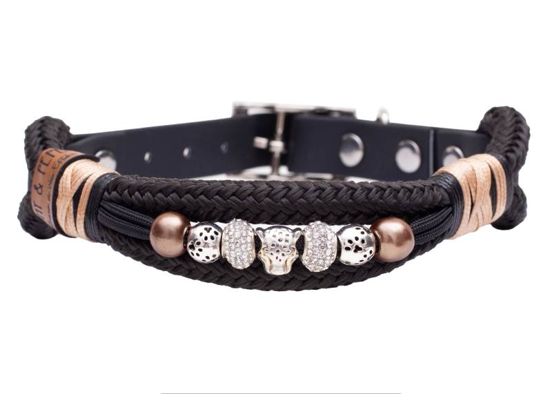 Tauhalsband mit Perlen Black XL (49-59cm) von EMMY&PEPE