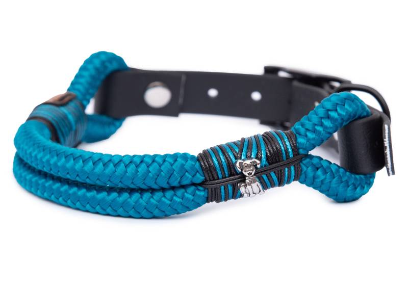 Tauhalsband ohne Perlen Aqua XL (49-59cm) von EMMY&PEPE