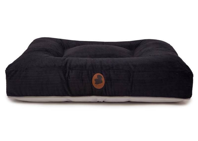 Wau-Bed Cord Black / Eckig / S (80x60cm) von EMMY&PEPE