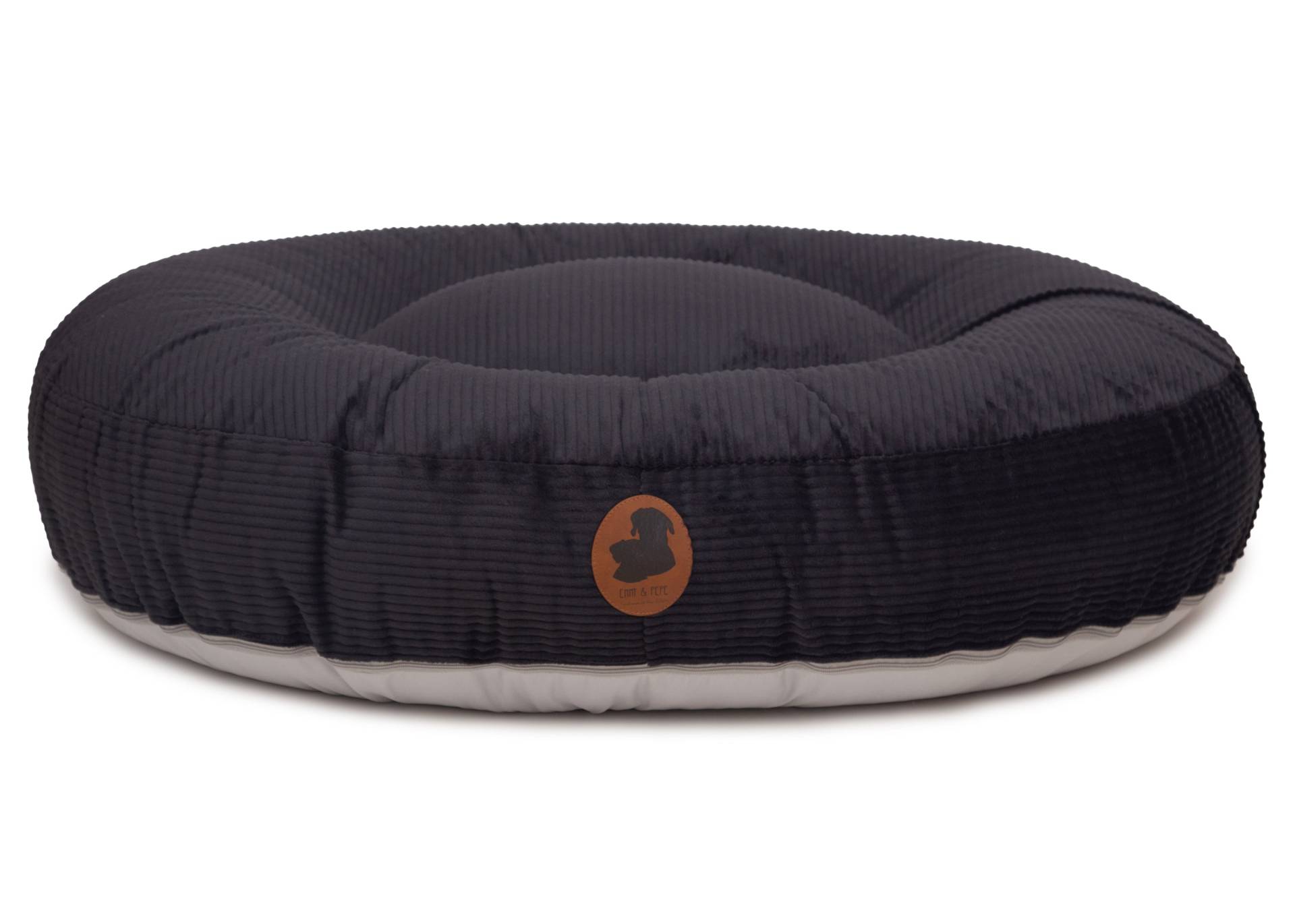 Wau-Bed Cord Black / Oval / S (80x60cm) von EMMY&PEPE