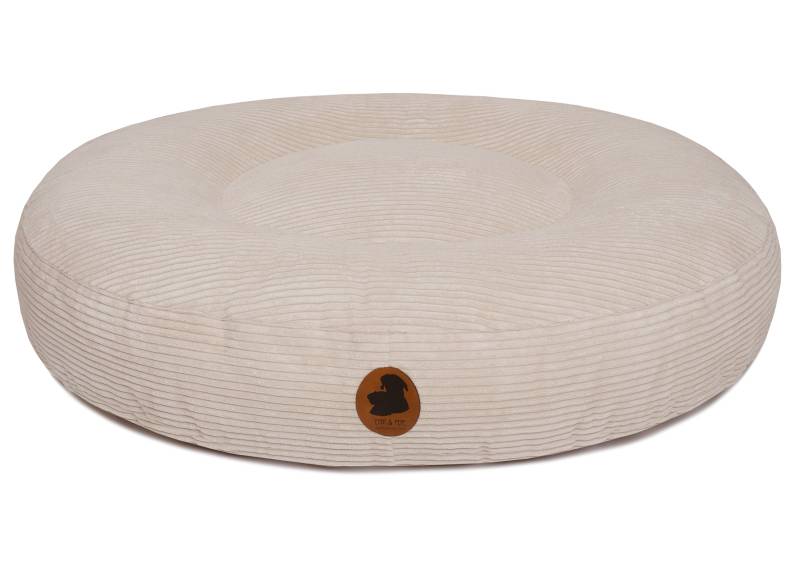 Wau-Bed Cord Creme / Oval / M (100x80cm) von EMMY&PEPE