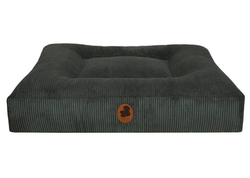 Wau-Bed Cord Green / Eckig / M (100x80cm) von EMMY&PEPE