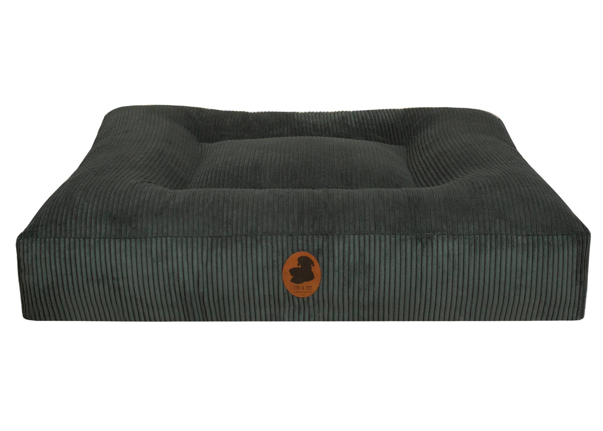 Wau-Bed Cord Green / Eckig / S (80x60cm) von EMMY&PEPE