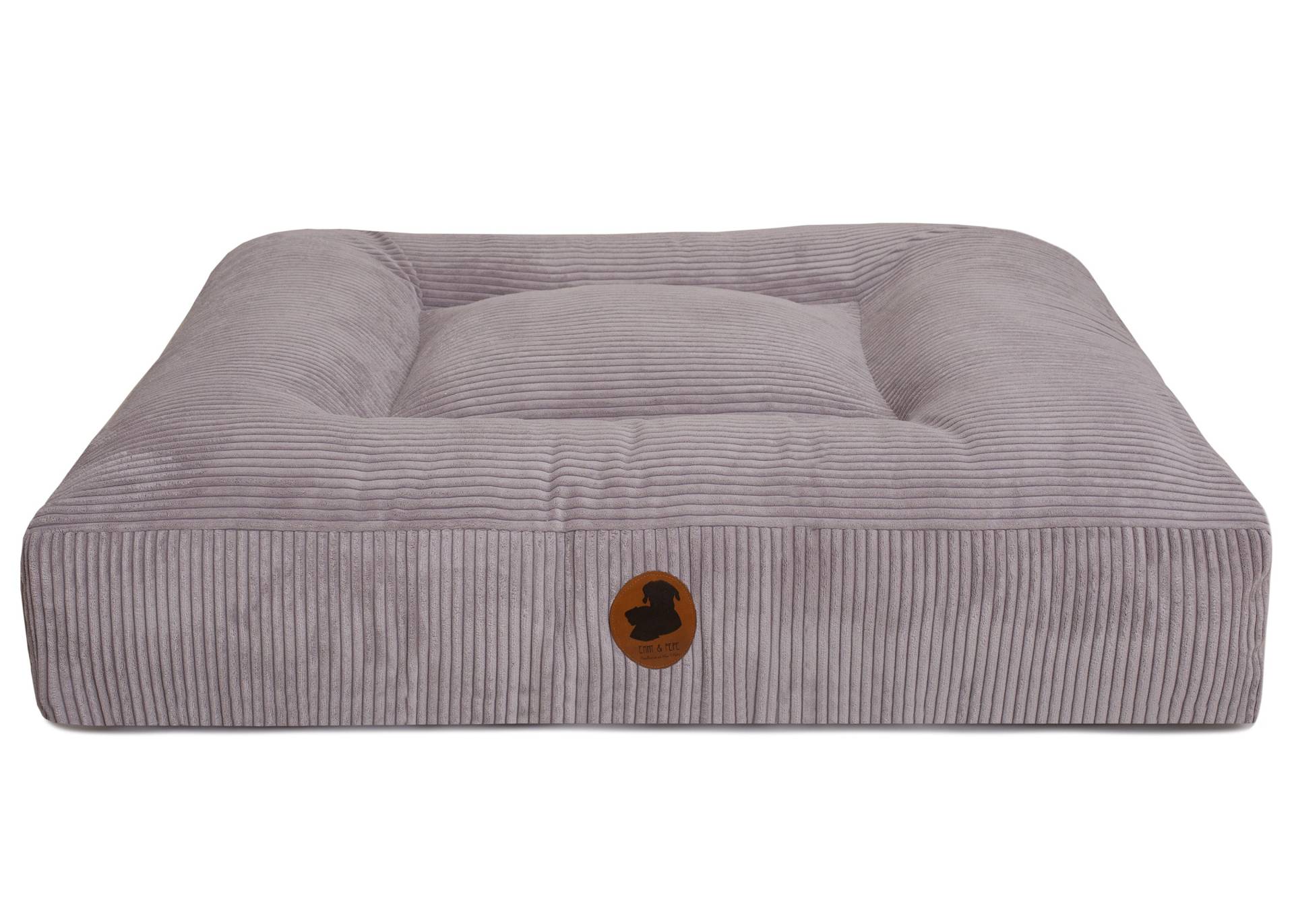 Wau-Bed Cord Light Grey / Eckig / M (100x80cm) von EMMY&PEPE