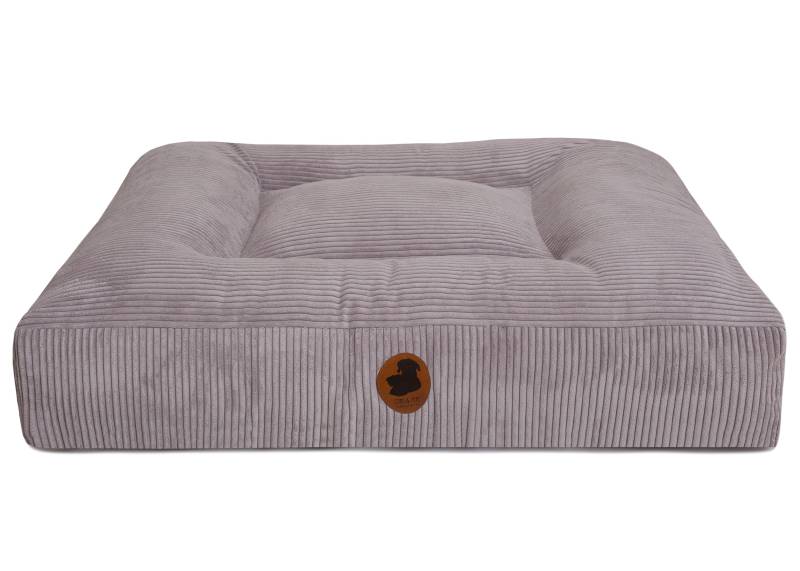 Wau-Bed Cord Light Grey / Eckig / M (100x80cm) von EMMY&PEPE