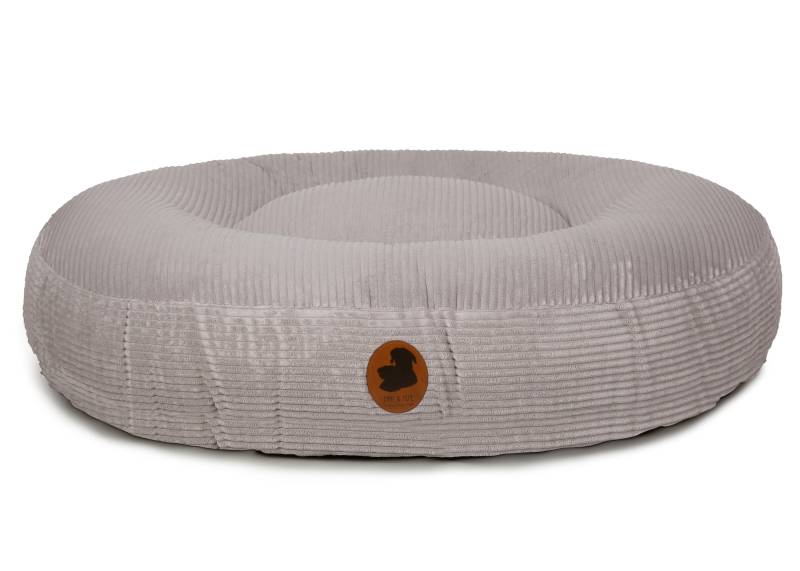 Wau-Bed Cord Light Grey / Oval / L (120x100cm) von EMMY&PEPE