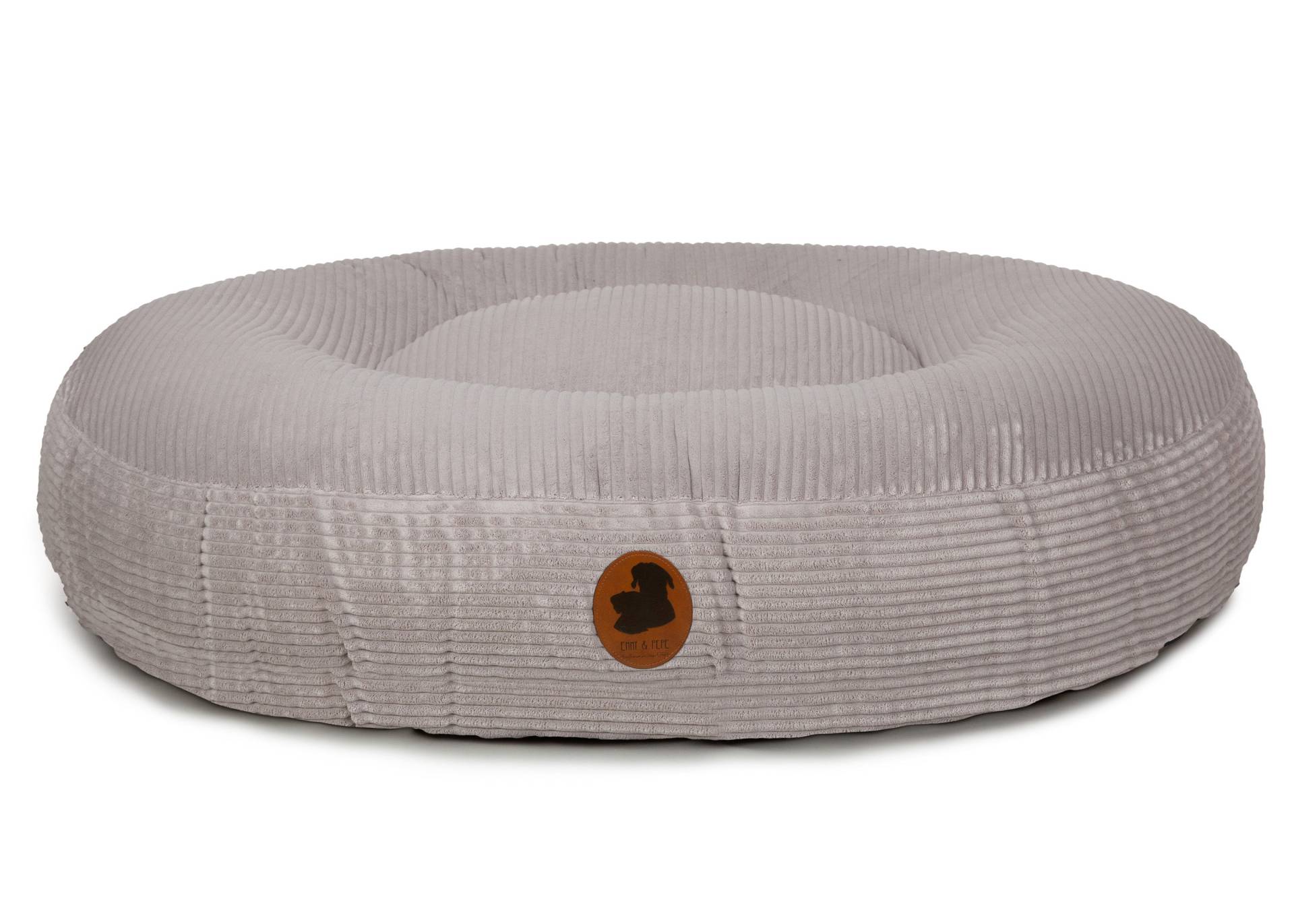 Wau-Bed Cord Light Grey / Oval / S (80x60cm) von EMMY&PEPE