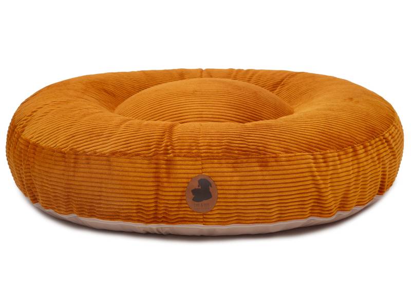 Wau-Bed Cord Mustard / Oval / S (80x60cm) von EMMY&PEPE