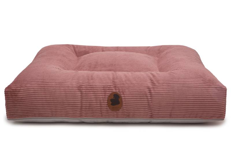 Wau-Bed Cord Rosa / Eckig / S (80x60cm) von EMMY&PEPE