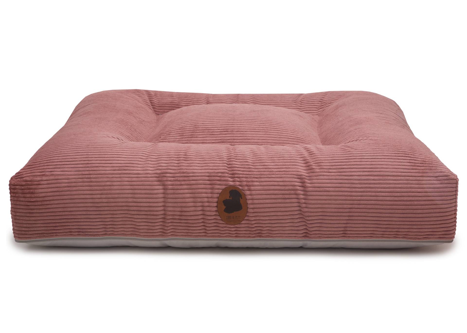 Wau-Bed Cord Rosa / Eckig / XL (140x120cm) von EMMY&PEPE