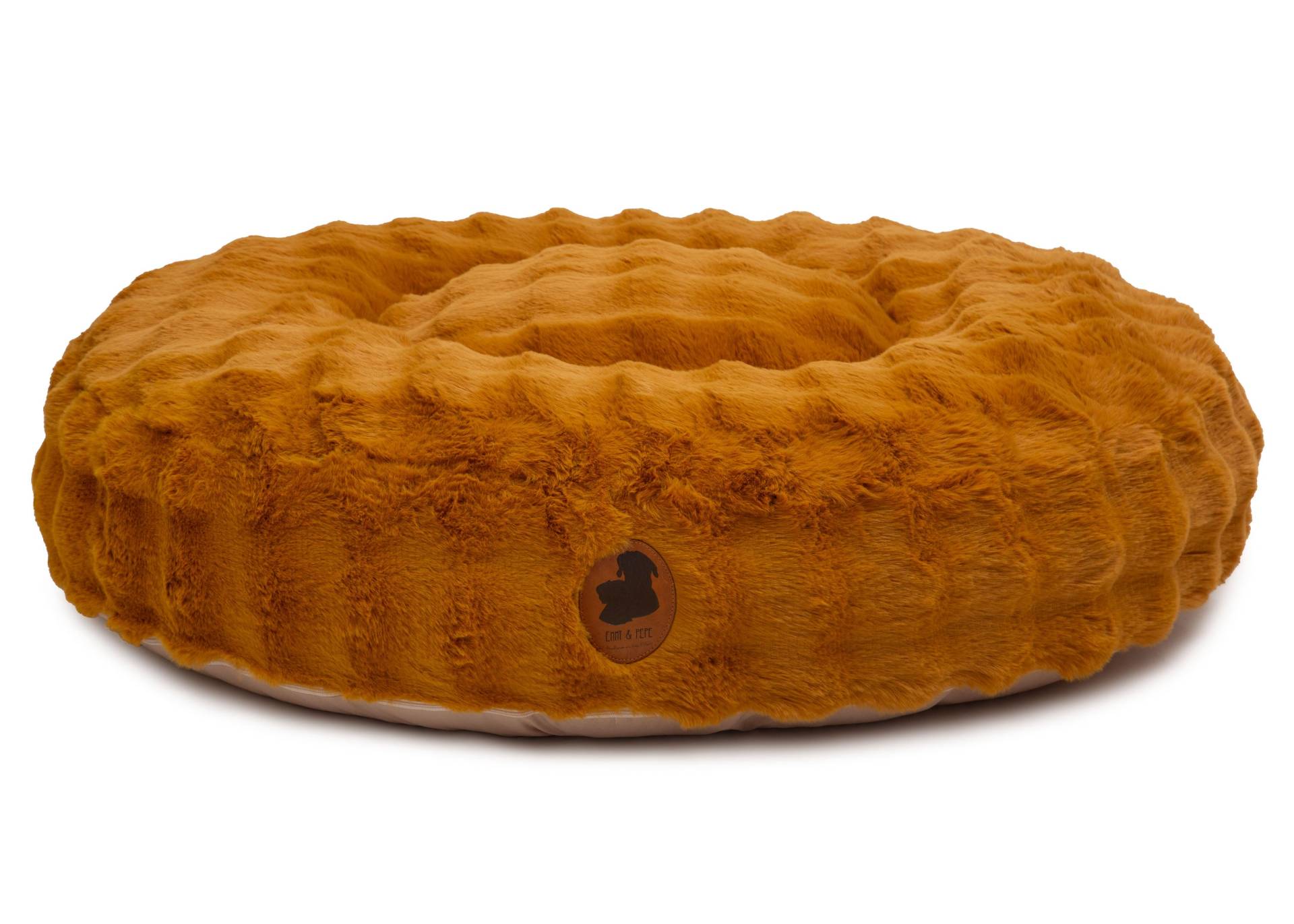 Wau-Bed Cozy Bubble Mustard / Oval / M (100x80cm) von EMMY&PEPE