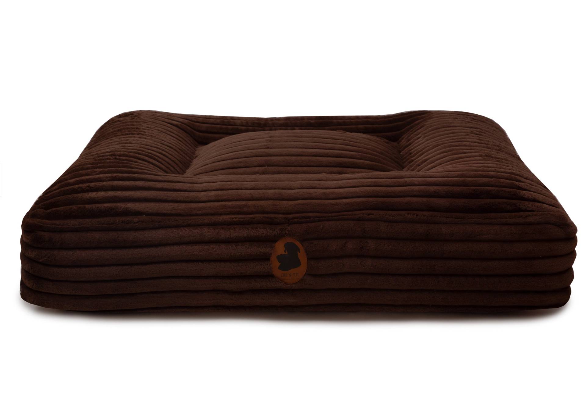 Wau-Bed Kuschelcord Big Brown / Eckig / S (80x60cm) von EMMY&PEPE